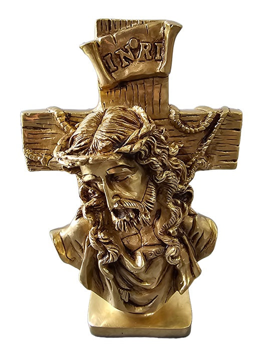 Brass Jesus (5700) Hanging On Cross Ornaments Decoration Home Office Church Display