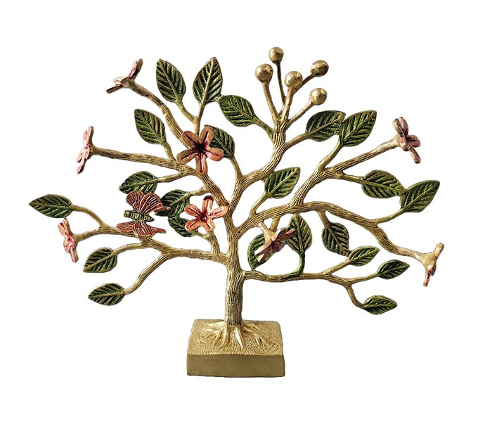Brass with Color Kalpavriksha Wish Fulfilling Tree Ornaments Decoration Home Office Restaurant Display