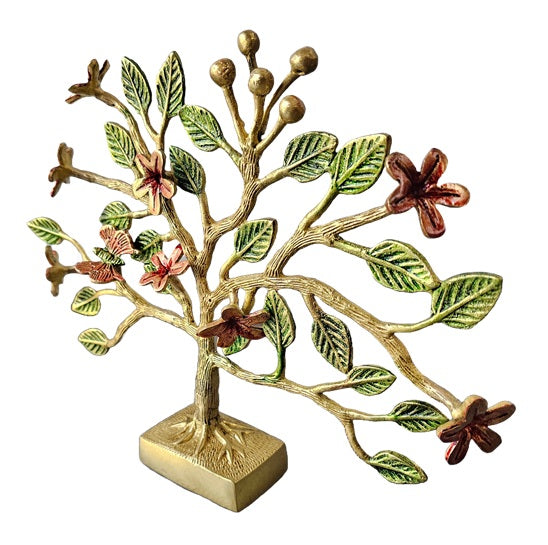 Brass with Color Kalpavriksha Wish Fulfilling Tree Ornaments Decoration Home Office Restaurant Display