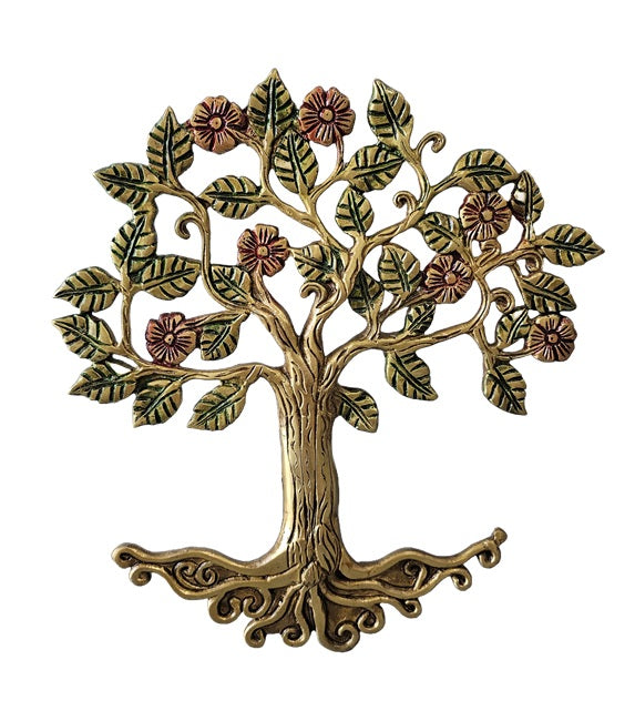 Brass with Color Kalpavriksha Wish Fulfilling Tree Ornaments Decoration Home Office Restaurant Display