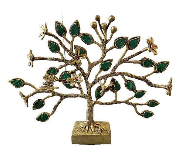 Brass with Color Stone Kalpavriksha Wish Fulfilling Tree Ornaments  Decoration Home Office Restaurant Display