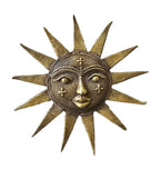 Brass Tribal Sun Face Ornaments Decoration Home Office Restaurant Display