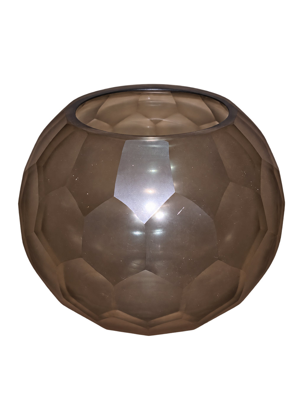 EHAIKA Designer Glass Flower Vase, Votive Candle Holder, Honeycomb Patterned - Round Shaped