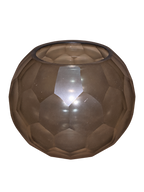 EHAIKA Designer Glass Flower Vase, Votive Candle Holder, Honeycomb Patterned - Round Shaped
