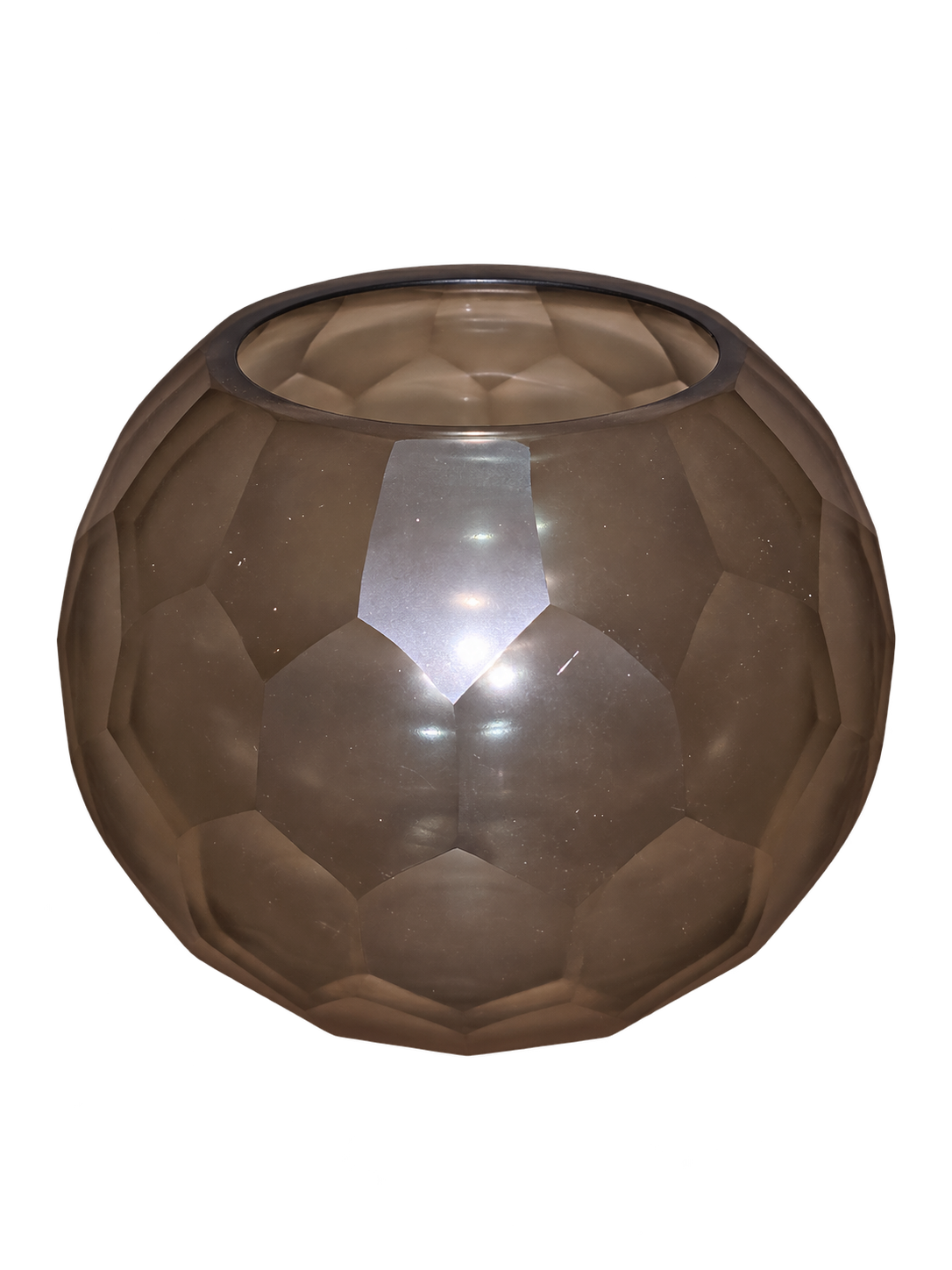 EHAIKA Designer Glass Flower Vase, Votive Candle Holder, Honeycomb Patterned - Round Shaped