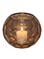 EHAIKA Designer Glass Flower Vase, Votive Candle Holder, Honeycomb Patterned - Round Shaped