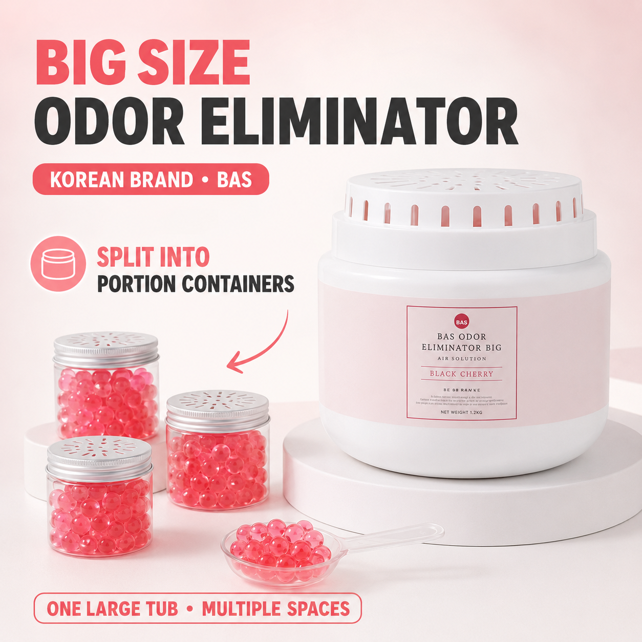 BAS BIG Deodorizer | Odor Eliminator With Fragrance, 1100ML (Bubble Gel Type) - Made in Korea