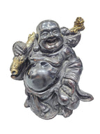 Chinese lucky antique look brass bronze golden tabletop smiling laughing buddha figurines statue in Singapore