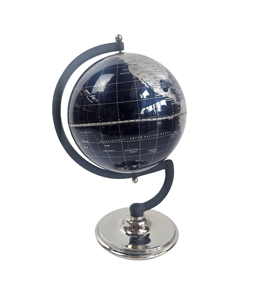 EHAIKA Dark Blue Table Top World Globe, Large Size, Simple & Durable Metal Stand