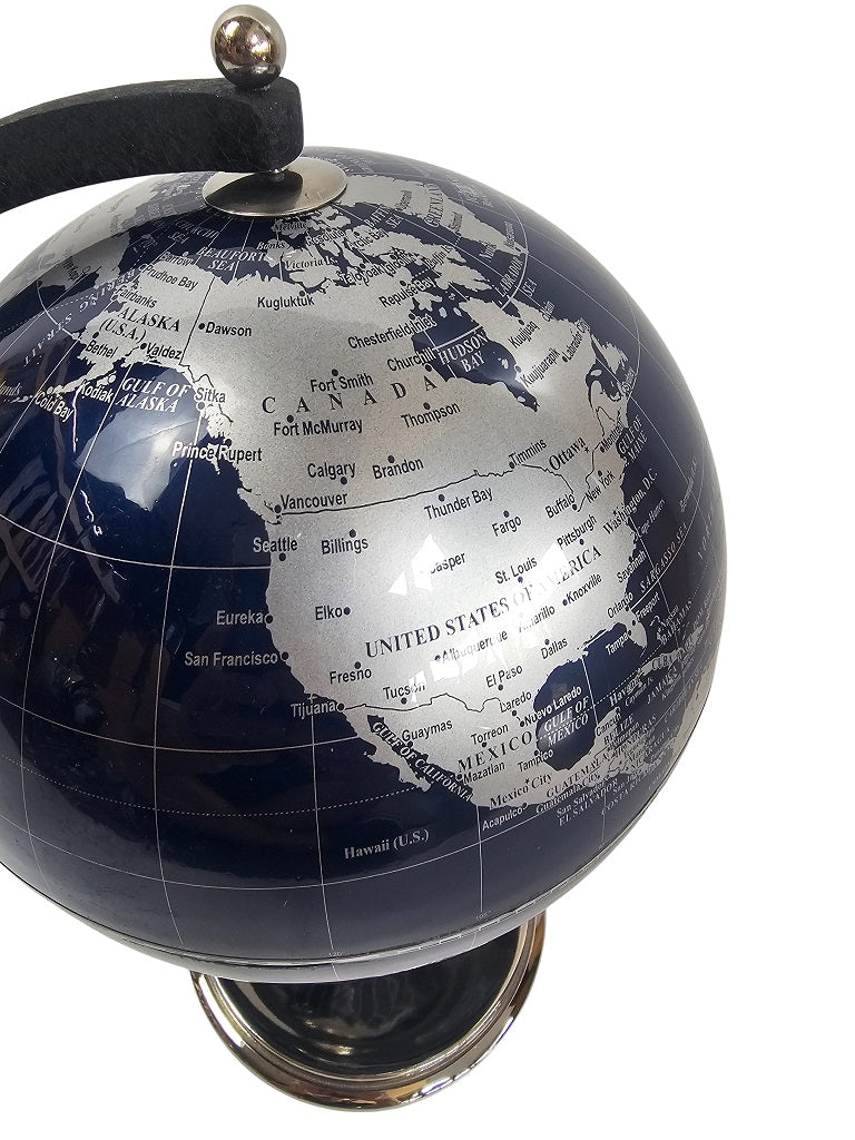 EHAIKA Dark Blue Table Top World Globe, Large Size, Simple & Durable Metal Stand
