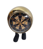 EHAIKA Cute Two Legged Table Clock, Darts Board Clockface, Metal Case & Plastic Stand