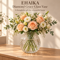EHAIKA Diamond Grace Glass Vase - India Mouth-blown Handmade