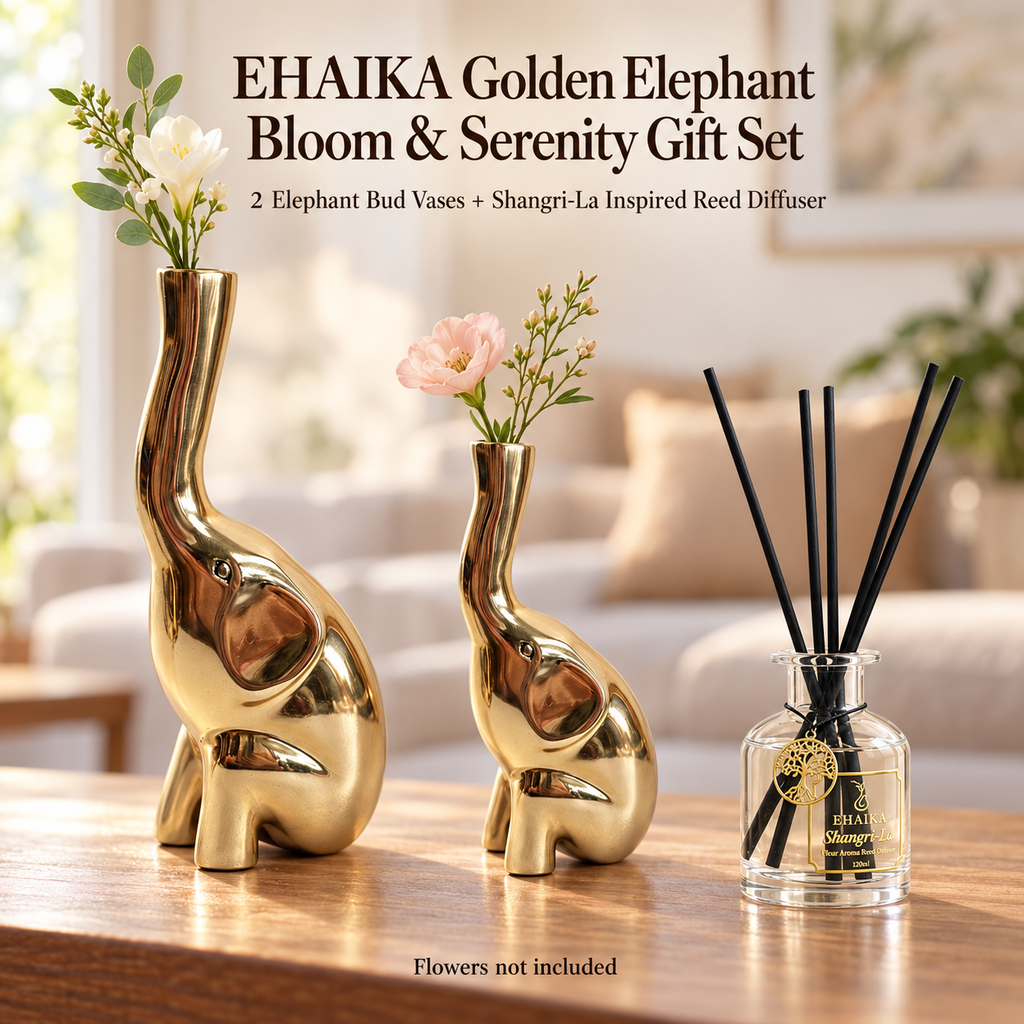 EHAIKA Golden Elephant Bloom & Serenity Gift Set (U.P. $151.30)
