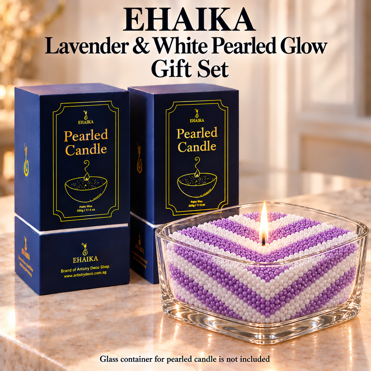 EHAIKA Lavender & White Pearled Glow Gift Set (U.P. 75.30)