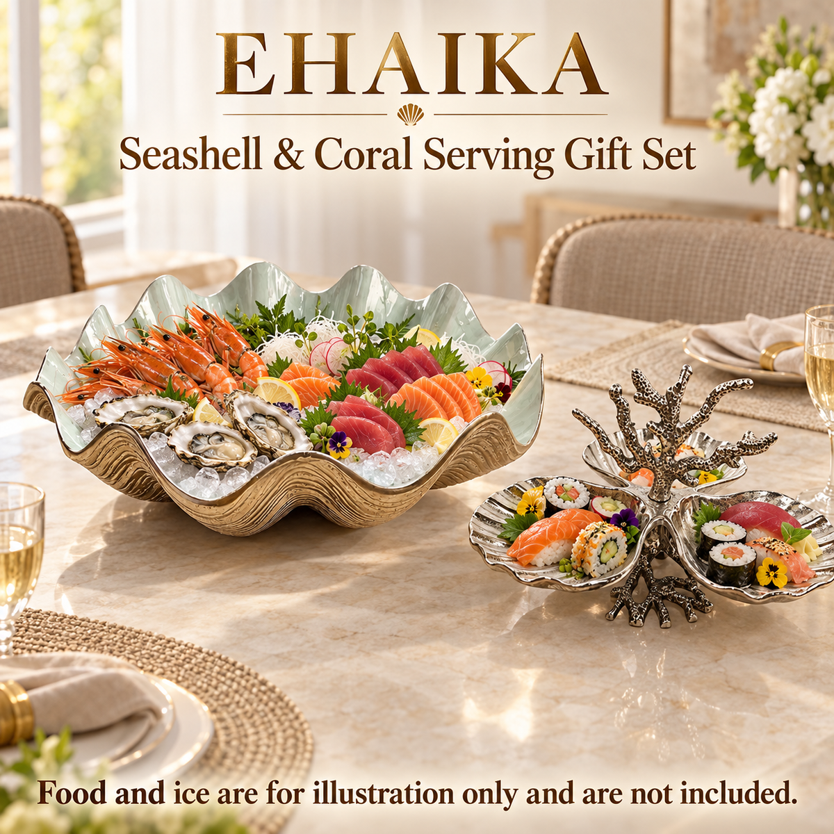 EHAIKA Seashell & Coral Serving Gift Set (U.P. $373.90)