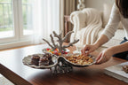 EHAIKA Coral Seashell 3 Section Nuts / Snack Server Plates - Aluminium Decorative Dinning Tableware Sea Shell