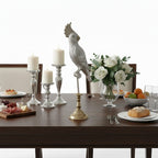 EHAIKA Gold & Silver Color Aluminium Parrot Stand Sculpture – Home Office Table Top Display Decoration