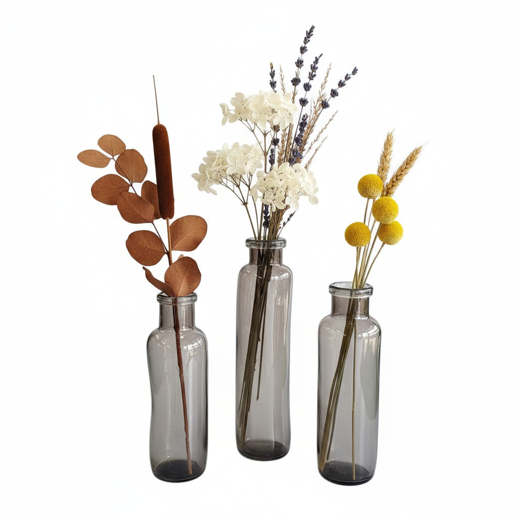 EHAIKA Clear Brown Color Irregular Shape Glass Vase – Modern Livingroom Tabletop Home Décor