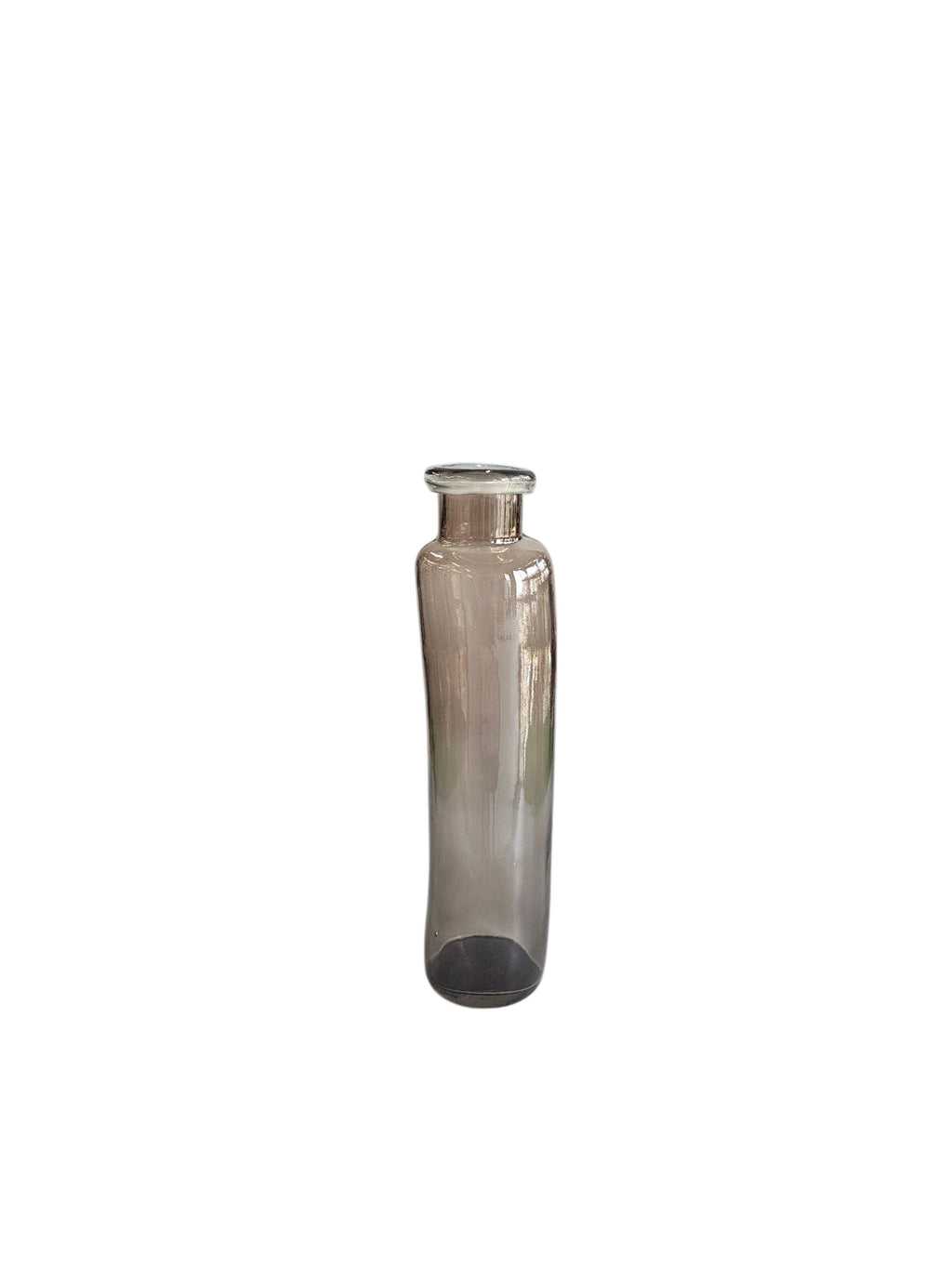 EHAIKA Clear Brown Color Irregular Shape Glass Vase – Modern Livingroom Tabletop Home Décor