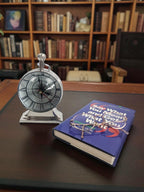 EHAIKA Compass Design Clockface, Metal Case Table Clock, Fish Eye Glass Cover