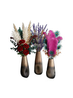 EHAIKA Dual-Tone Brown Glass Vase (Set) Emerald Gleam Furnishing – Dented Designed, Modern Designer Home Décor