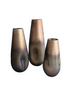 EHAIKA Dual-Tone Brown Glass Vase (Set) Emerald Gleam Furnishing – Dented Designed, Modern Designer Home Décor