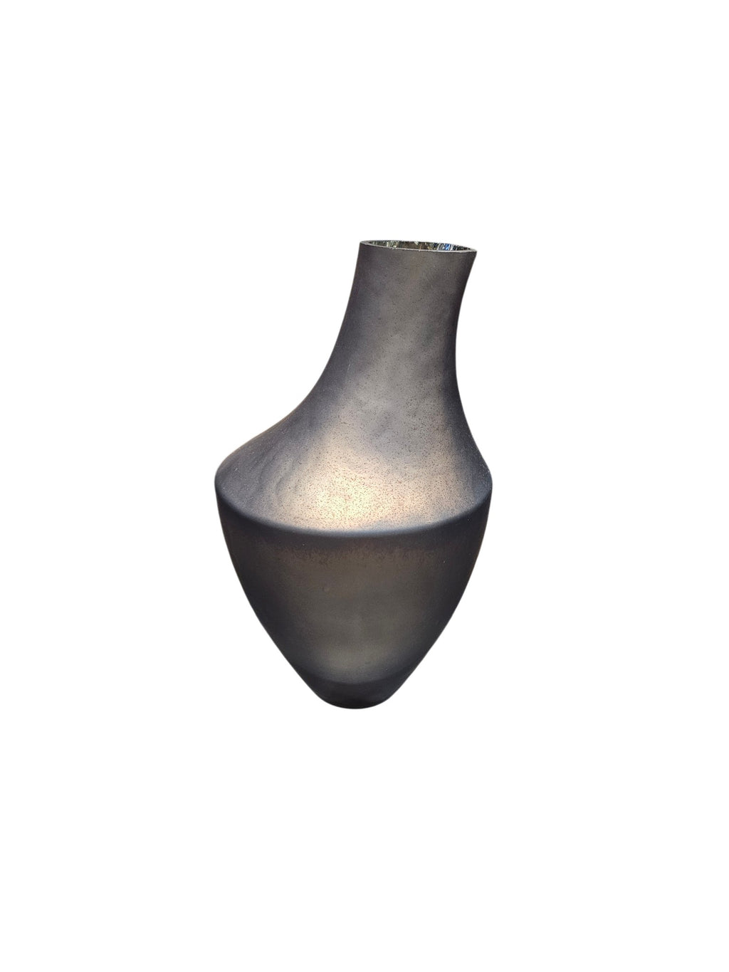 EHAIKA Elegant Coated Brown Glass Vase, Irregular Shaped  – Modern Desktop Home Office Décor