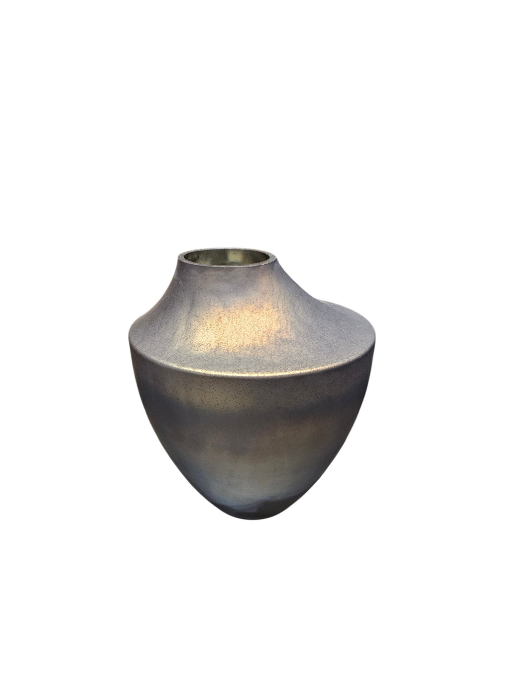 EHAIKA Elegant Coated Brown Glass Vase, Irregular Shaped  – Modern Desktop Home Office Décor
