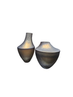 EHAIKA Elegant Coated Brown Glass Vase, Irregular Shaped  – Modern Desktop Home Office Décor