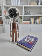 EHAIKA Decorative Table Clock, Wooden Human Figurine Home & Office Timepiece