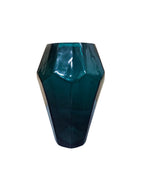EHAIKA Glass Flower Vase With Strait Cut Patterned - Green Color