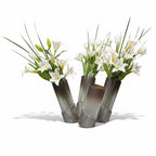 EHAIKA Glass Vase With Slanted Aluminum Base (Set) – Classical Modern Console Top Home Décor