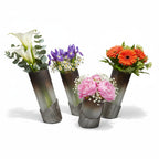 EHAIKA Glass Vase With Slanted Aluminum Base (Set) – Classical Modern Console Top Home Décor