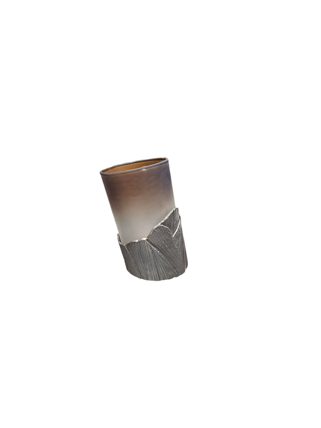EHAIKA Glass Vase With Slanted Aluminum Base (Set) – Classical Modern Console Top Home Décor