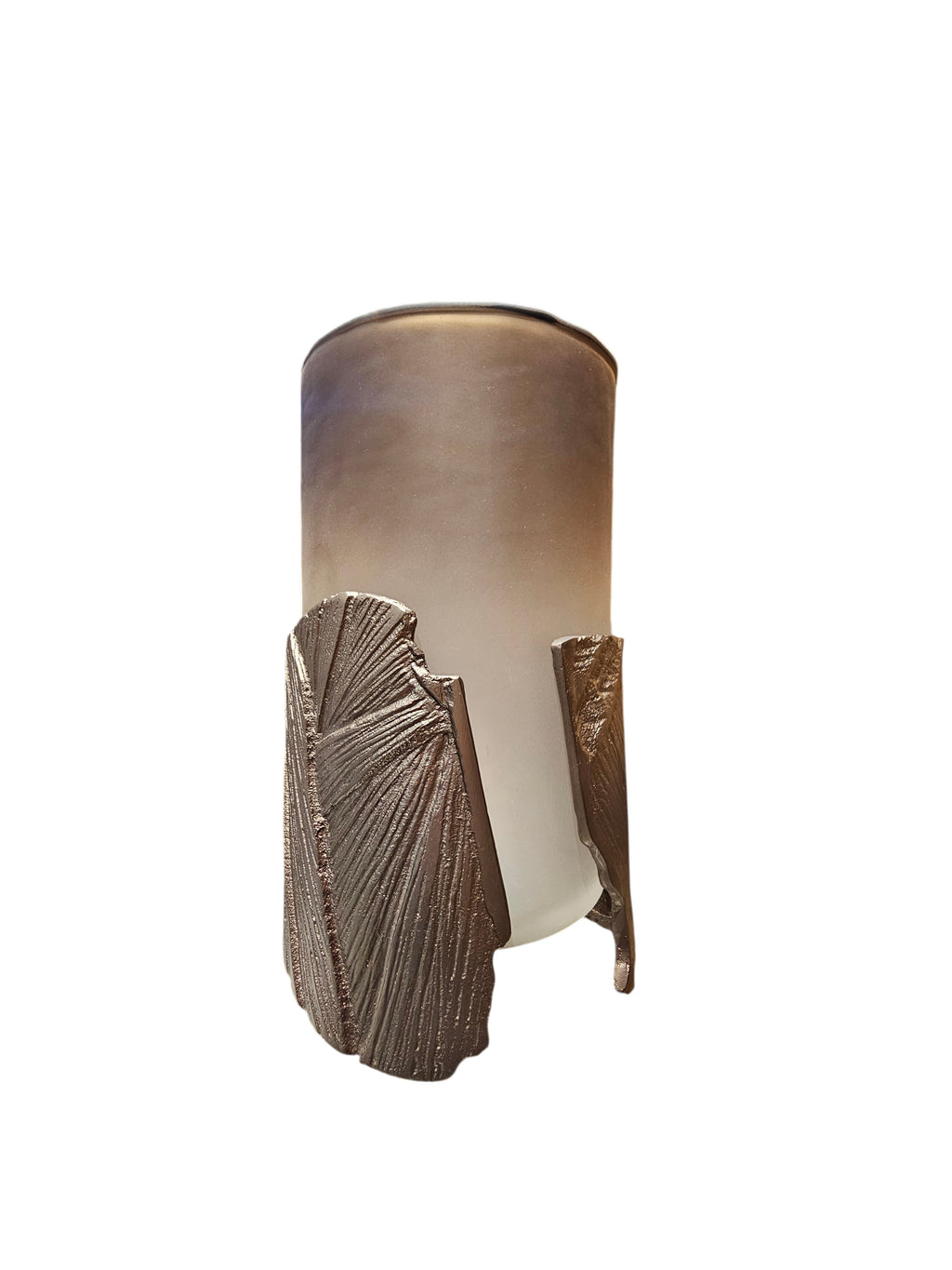 EHAIKA Glass Vase With Slanted Aluminum Base (Set) – Classical Modern Console Top Home Décor