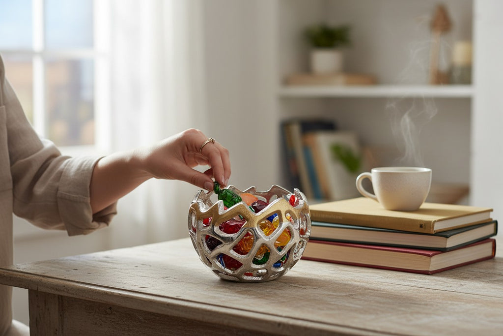 EHAIKA Sea Coral Votive Candle Bowl (Small) - Aluminium Decorative Dinning Tableware