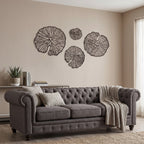 EHAIKA Wall Decoration Art Set of 4 - Aluminum Gilded Lily Pad – Dual Tone Gold & Bronze Finished