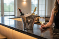 EHAIKA wine cooler bucket with an elephant head design by Artistry Deco, perfect for safari-themed tableware displays.