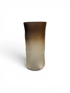 EHAIKA Elegant Dual-Tone Brown Glass Vase, Large Opening  – Modern Tabletop Home Décor
