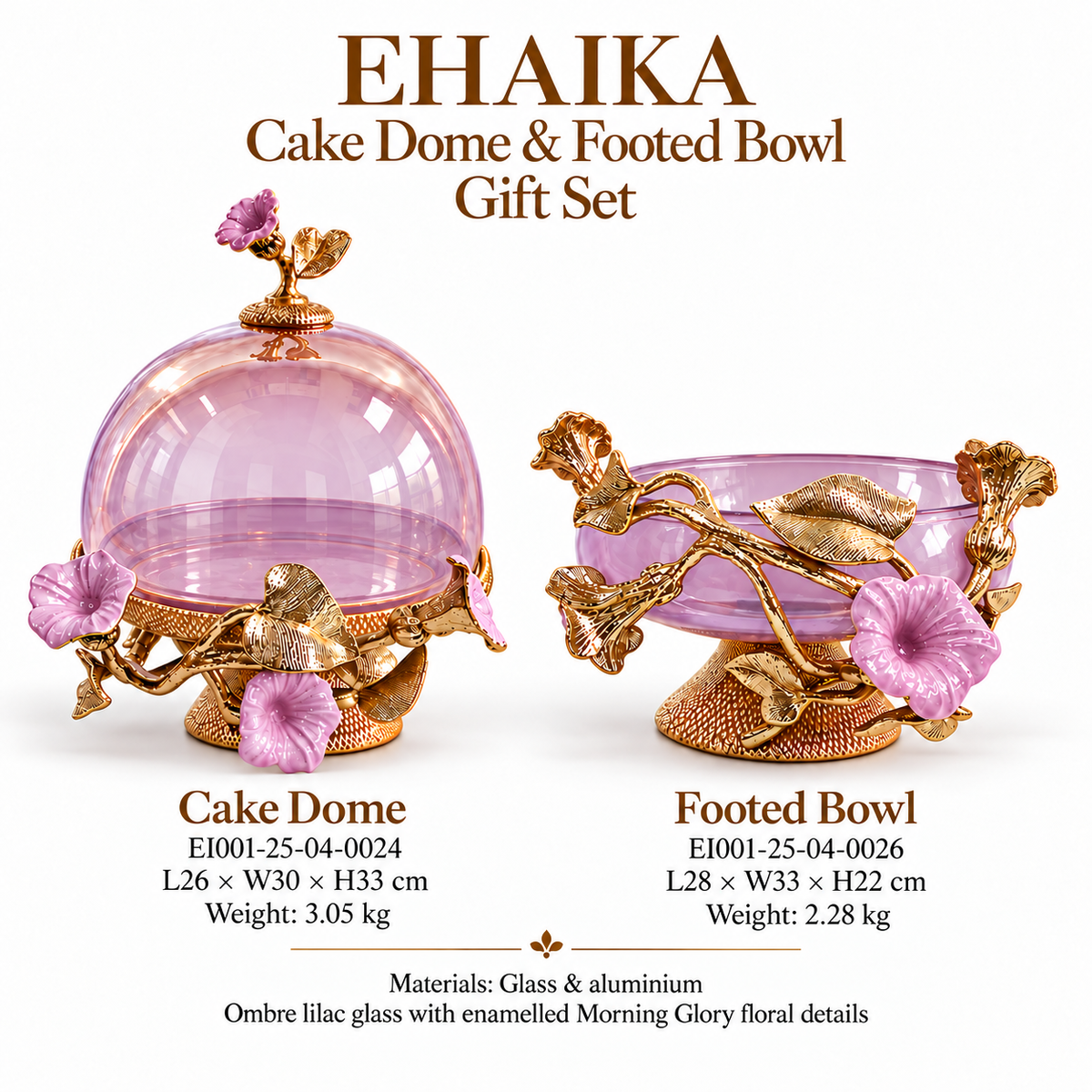 EHAIKA Cake Dome & Footed Bowl Gift Set (U.P. 529.10)