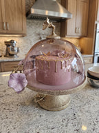 EHAIKA Cake Dome – Enamelled Aluminium Morning Glory Flower With Ombre Lilac Coloured Class