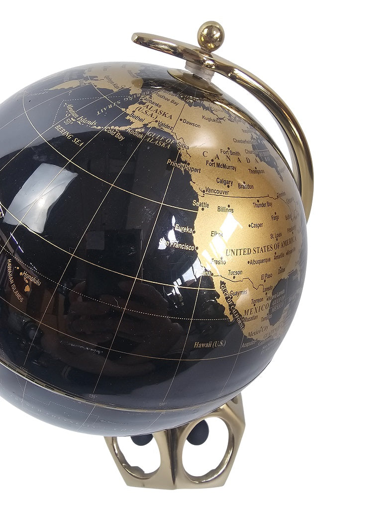 50% off - EHAIKA Classical Golden Stand Table Top World Globe, Durable Metal Decorative Stand