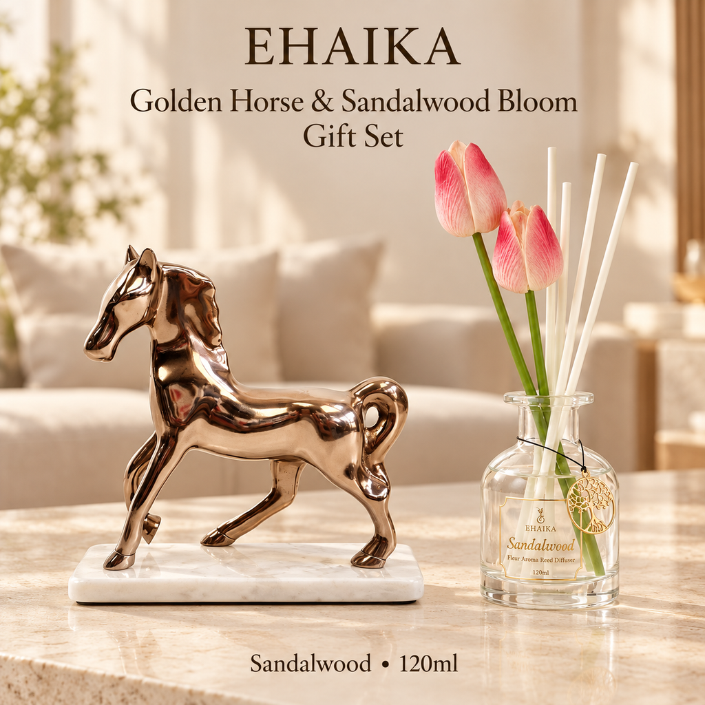 EHAIKA Golden Horse & Sandalwood Bloom Gift Set (U.P. 94.90)