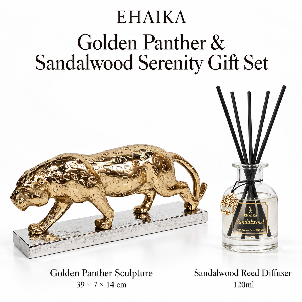 EHAIKA Golden Panther & Sandalwood Serenity Gift Set (U.P. 116.50)