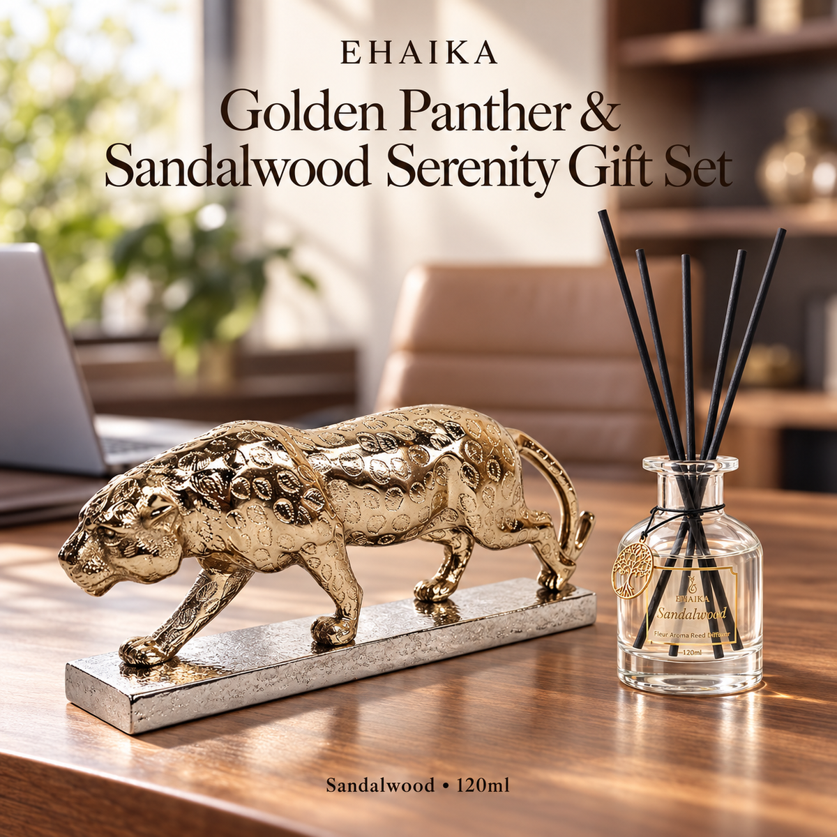 EHAIKA Golden Panther & Sandalwood Serenity Gift Set (U.P. 116.50)
