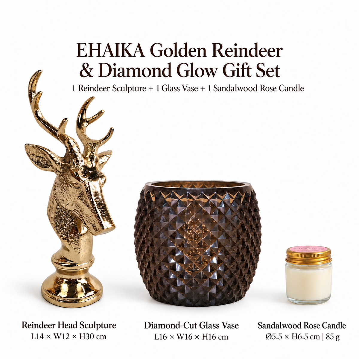 EHAIKA Golden Reindeer & Diamond Glow Gift Set (U.P. $149.90)