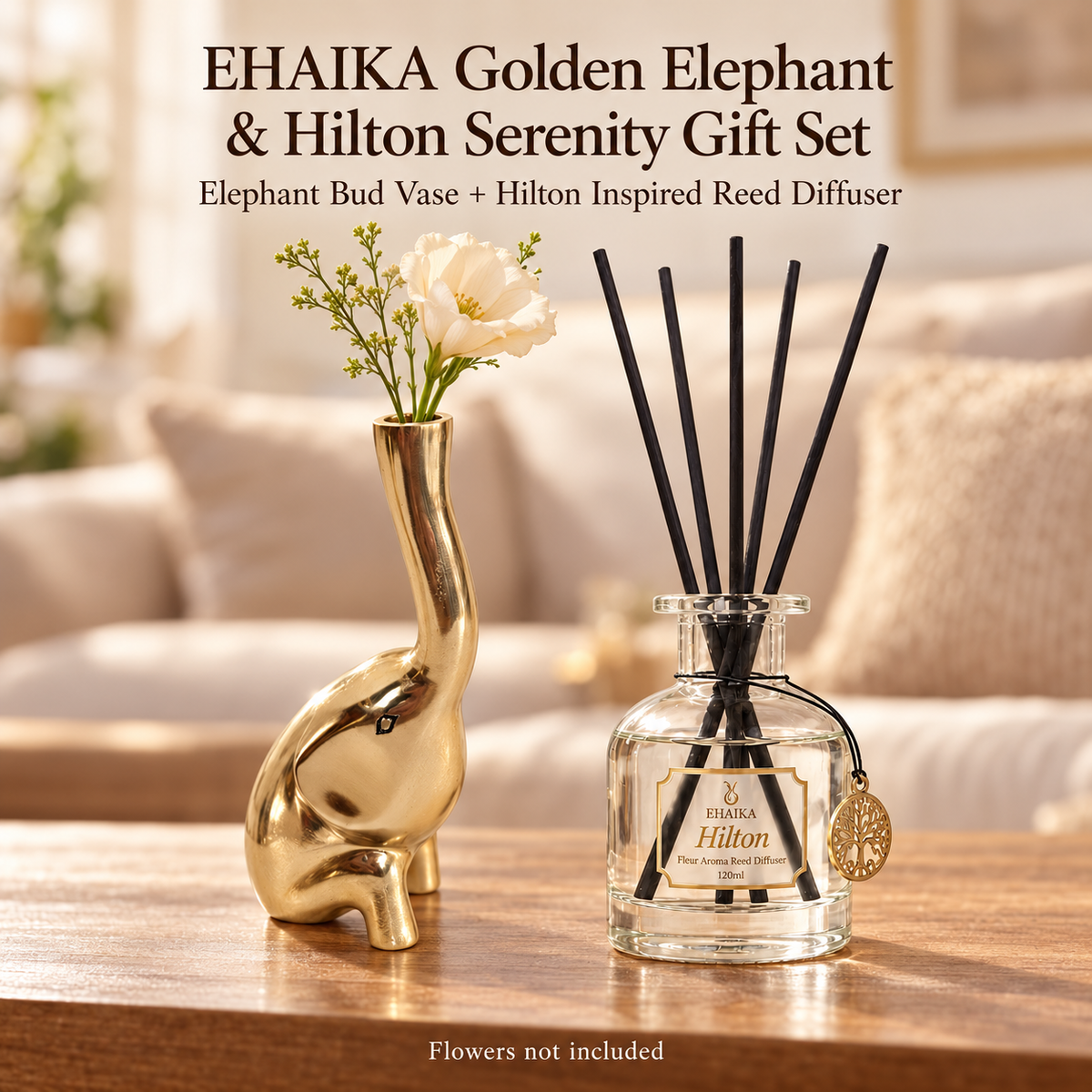 EHAIKA Golden Elephant & Hilton Serenity Gift Set (U.P. $64.50)