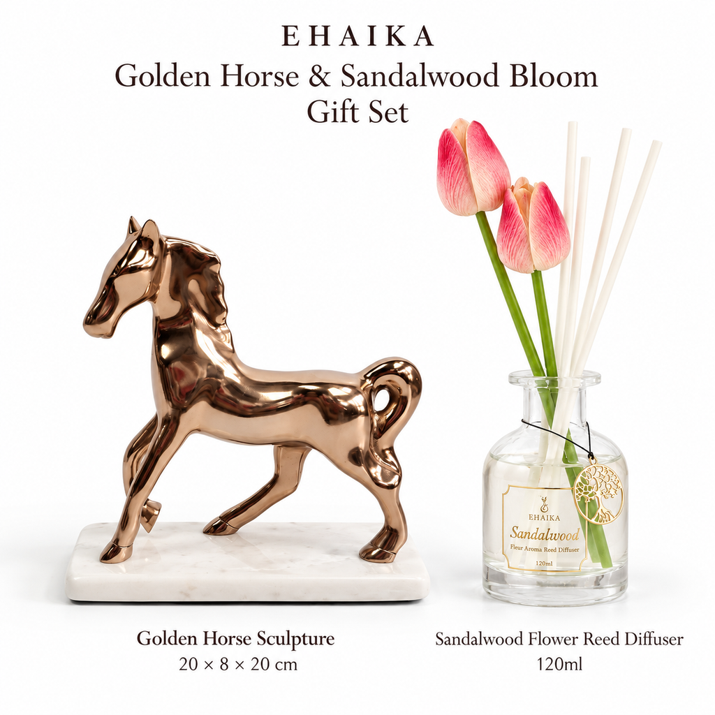 EHAIKA Golden Horse & Sandalwood Bloom Gift Set (U.P. 94.90)