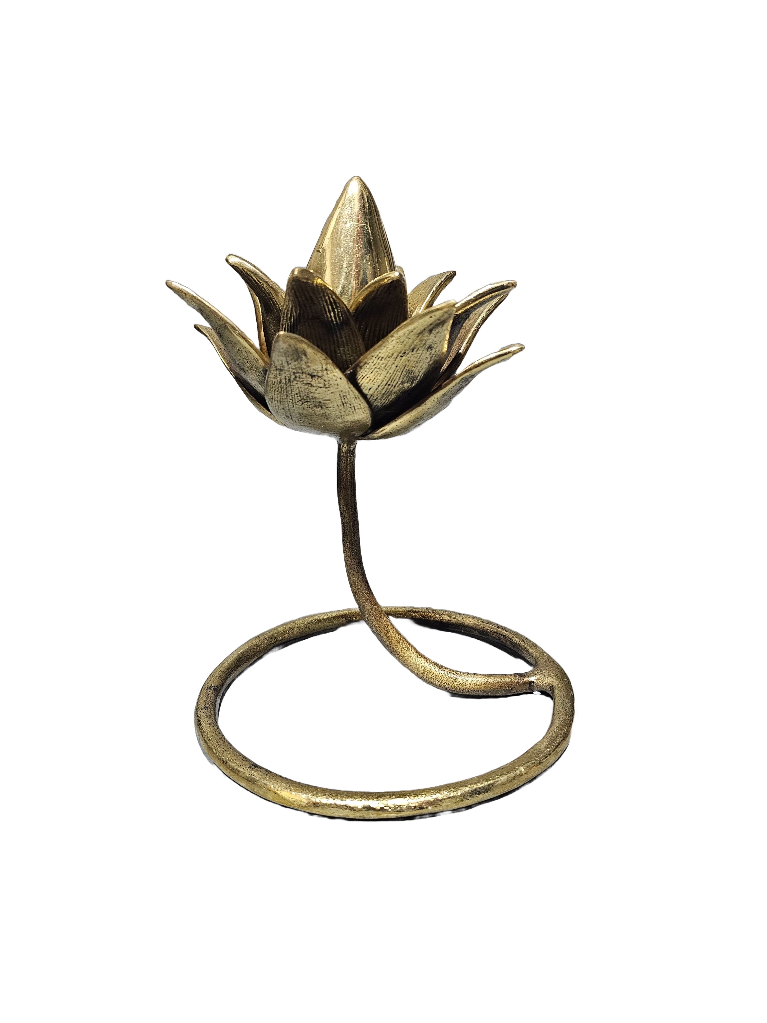 Hand crafted high-quality brass bronze leaf golden flower tabletop cabinet office home decoration