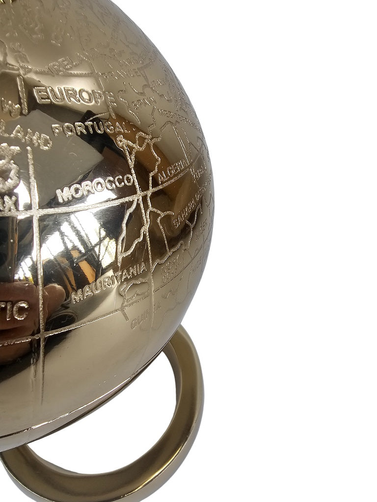 50% off - EHAIKA Full Golden Table Top World Globe, Durable Gold Color Metal Globe & Stand